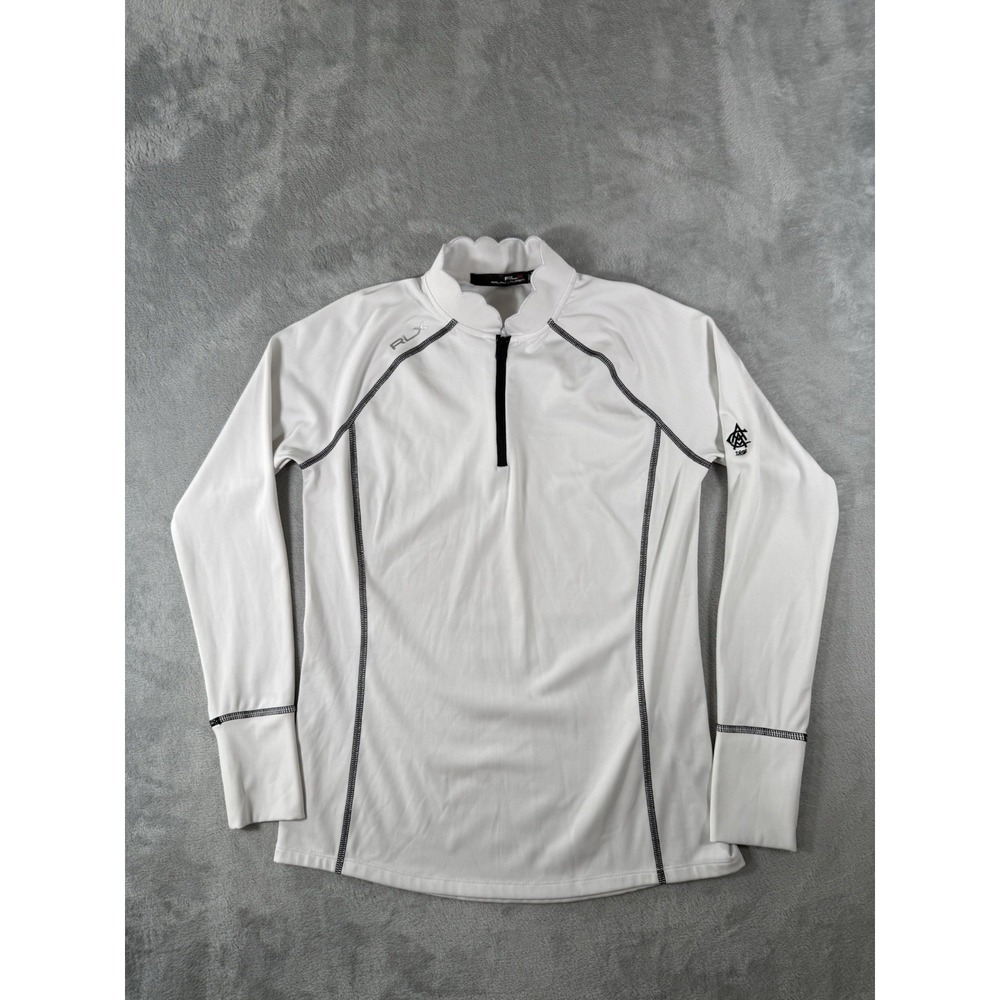 RLX Ralph Lauren Shirt Womens XS White 1/4 Zip Performance Pullover‎ Long Sleeve